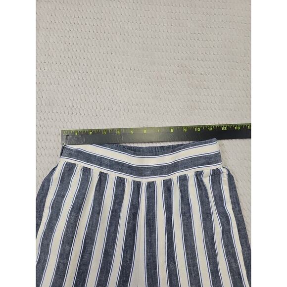 Madewell Pants Womens XXS Linen Blend Cropped Wide Leg Nautical Beachy - Picture 4 of 10